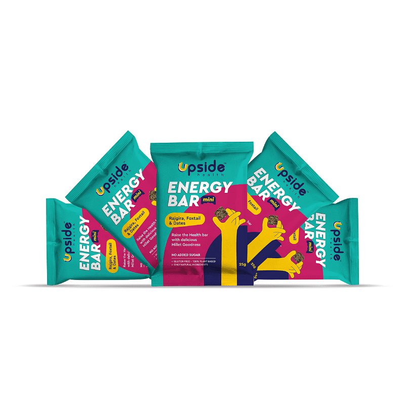 Upside Health Millet Energy Bar Bites 125g - Almonds, Rajgira, Dates & Foxtail - No Added Sugar - Gluten Free - Plant Based Protein Bar for Vegan-image-27