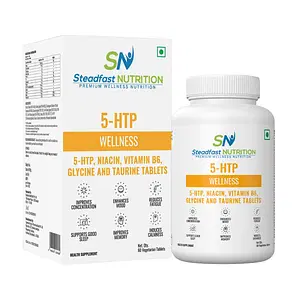 Steadfast Nutrition 5-HTP| Reduce Stress and Anxiety | Relaxes Mind (Pack of 60 Tablets)
