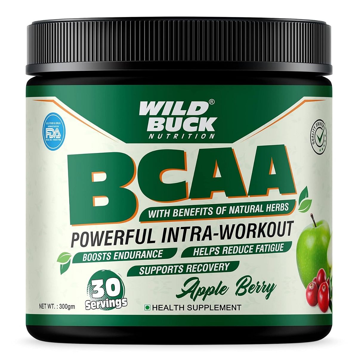 

WILD BUCK BCAA Powder with Natural & Powerful Herbs for Muscle Endurance, Muscle Growth, Recovery & Hydration | Pre, Intra & Post Workout BCAAs Sup...