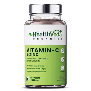 Health Veda Organics Natural Vitamin C Tablets for Boosting Immunity & Skin Care, 120 Veg Tablets