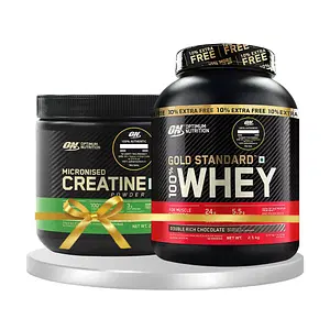 Optimum Nutrition (ON) Gold Standard 100% Whey Protein Powder 2.5 kg - Double Rich Chocolate & Optimum Nutrition (ON) Micronized Creatine Powder - 250 Gram, Unflavored. with Free Shaker