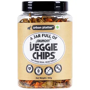 Urban Platter A Jar Full of Veggie Chips, 100g (Air Fried, Mixed Vegetable Chips, No Additives, Fiber Rich)