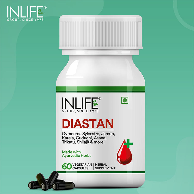 

INLIFE Diastan Ayurvedic Herbal Supplement with Gymnema Sylvestre, Jamun, Karela, Guduchi, Asana, Trikatu and more for Men & Women - 60 Vegetarian ...