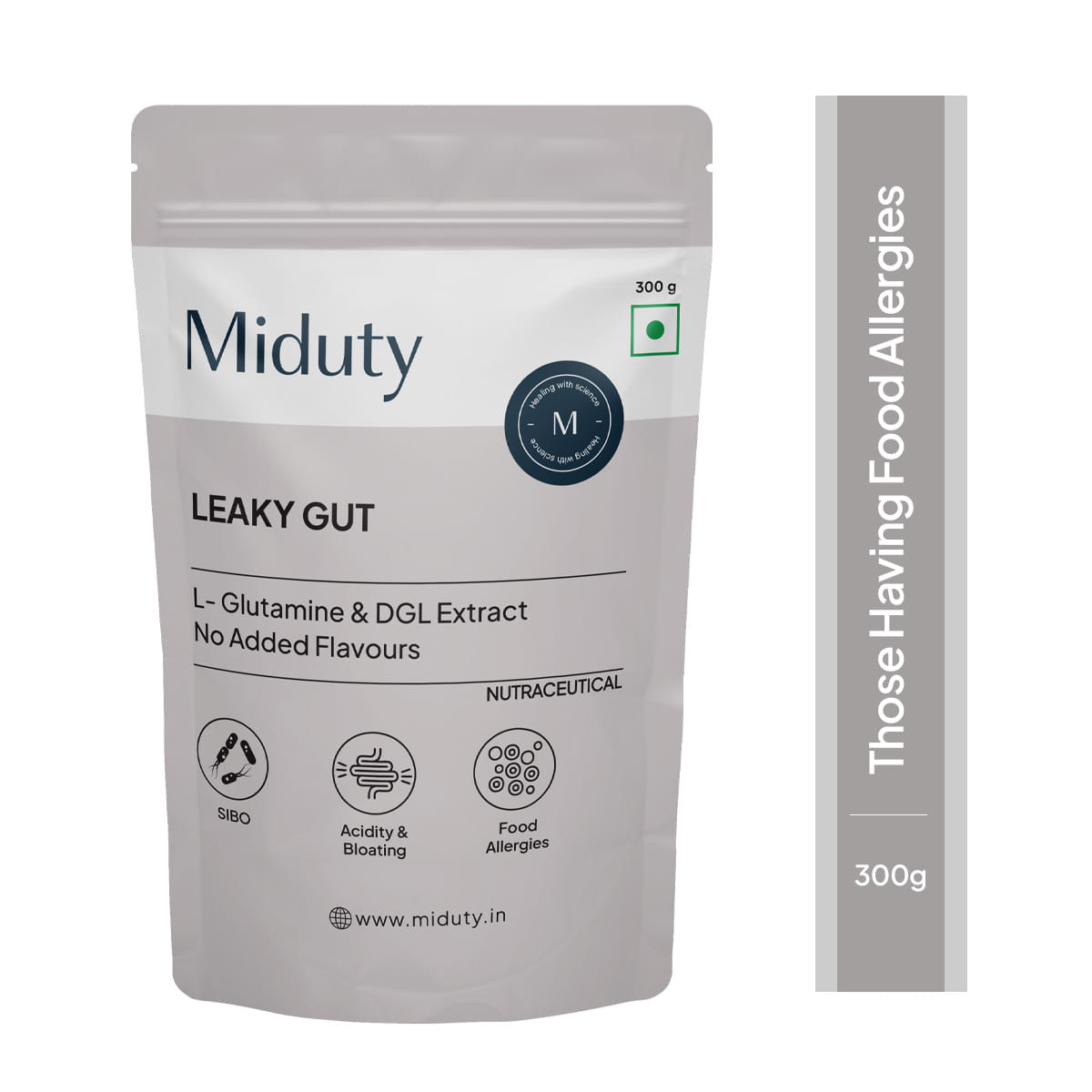 

Miduty Leaky Gut Support - L-Glutamine - Acidity - Bloating - Digestion - Probiotic - 300g