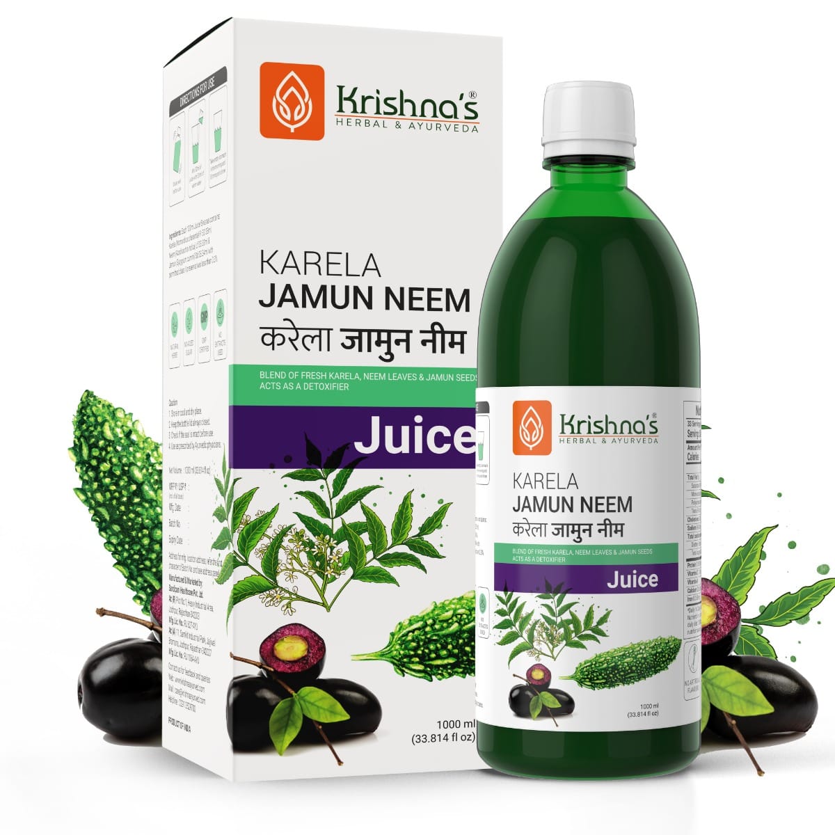 

Krishna's Karela Jamun Neem Juice - 1000 ml