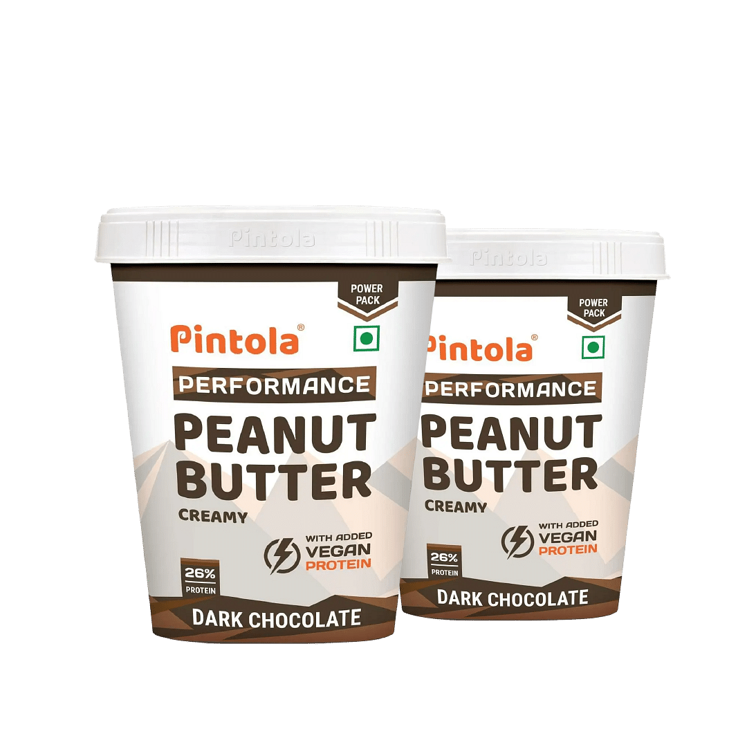 

Pintola Dark Chocolate Performance Series Peanut Butter (Creamy) - 510g | Vegan Protein | 26% Protein | High Protein & Source of Fiber | Pack of 2