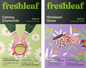 Freshleaf Chamomile Green Tea & Freshleaf Himalayan Green Tea | 20 Pyramid Tea Bags Each (Pack of 2)