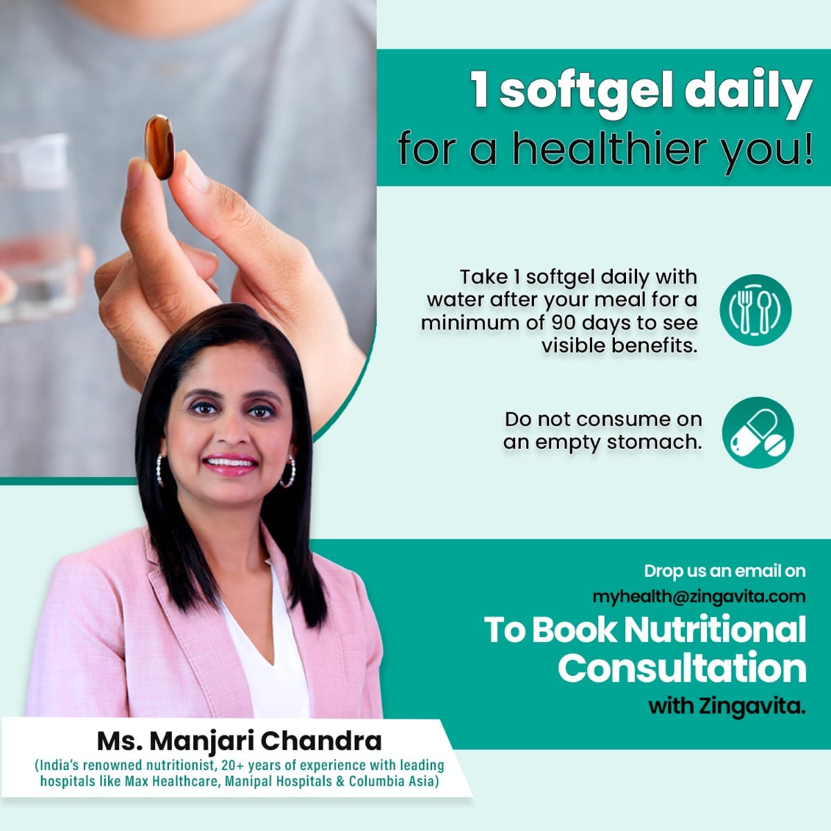 Zingavita Omega 3 + Multivitamin 120 Capsules Immunity Joints