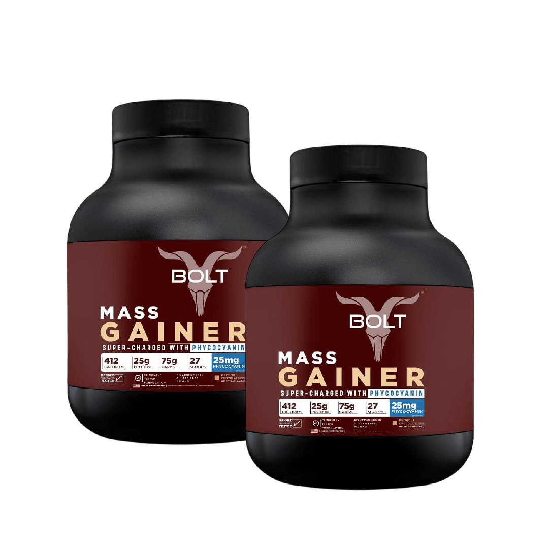 

Bolt Mass Gainer | Weight Gainer | Supercharge With Phycocyanin | 25G Protein, 75G Carbs & 412 Calories For Muscle Gainer & Weight Gain Objectives ...