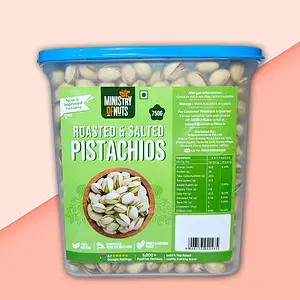 Mininstry Of Nuts Premium Californian Roasted & Salted Pistachios 750g Value Pack | Pista Dry Fruit, Shelled Nuts Super Crunchy & Delicious Healthy Snack | Vitamins & Minerals Rich | Pista 750g
