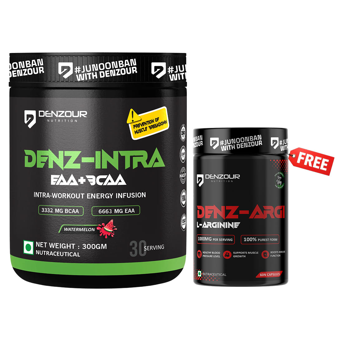 Denz Intra 300g Watermelon Flavour + Free L-arginine 60 Capsules