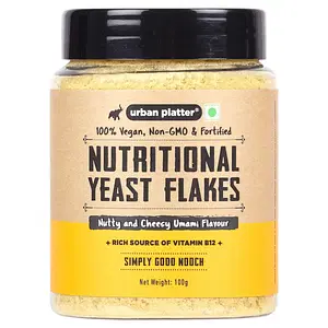 Urban Platter Nutritional Yeast Flakes, 100g [Good Source of B-Vitamins| Gluten Free| Nutty and Cheesy Tasting Nooch | Perfect for Vegetarians | Seasoning]