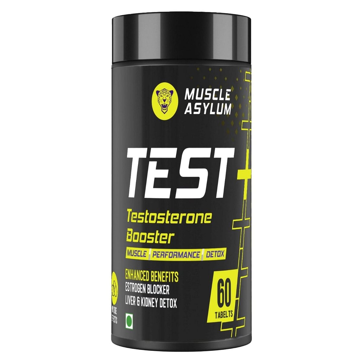 

Muscle Asylum T Plus - 100% Natural Ingredients, Performance Results + Detox + Energy - 60 Tablets