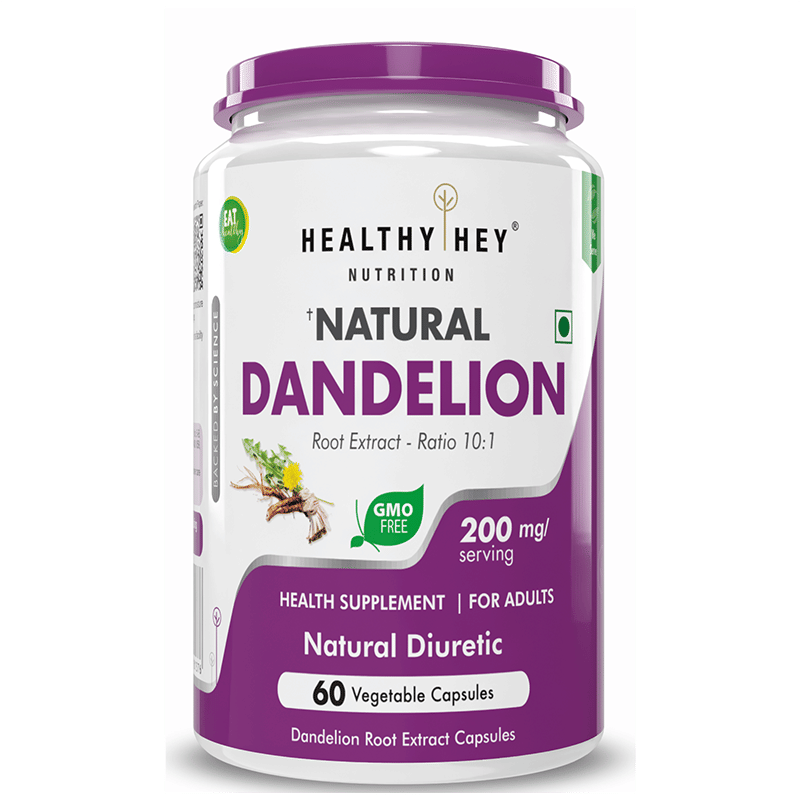 

HealthyHey Nutrition Dandelion Root Extract - Natural - 10:1 Ratio - Natural Diuretic & Support Digestion, 60 Vegetable Capsules