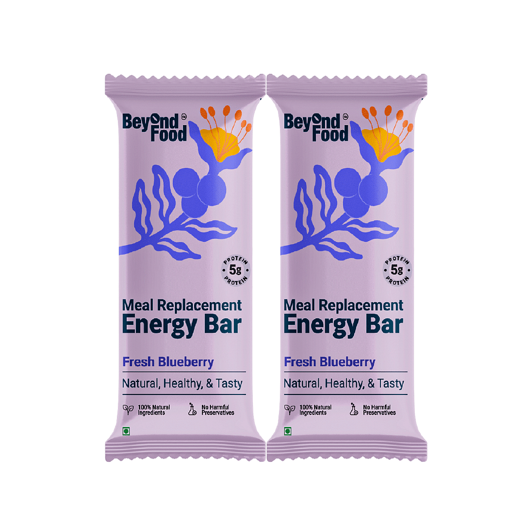 

Beyond Food Meal Replacement Energy Bar - Fresh Blueberry | 6 Bars x 50g | Pack of 2