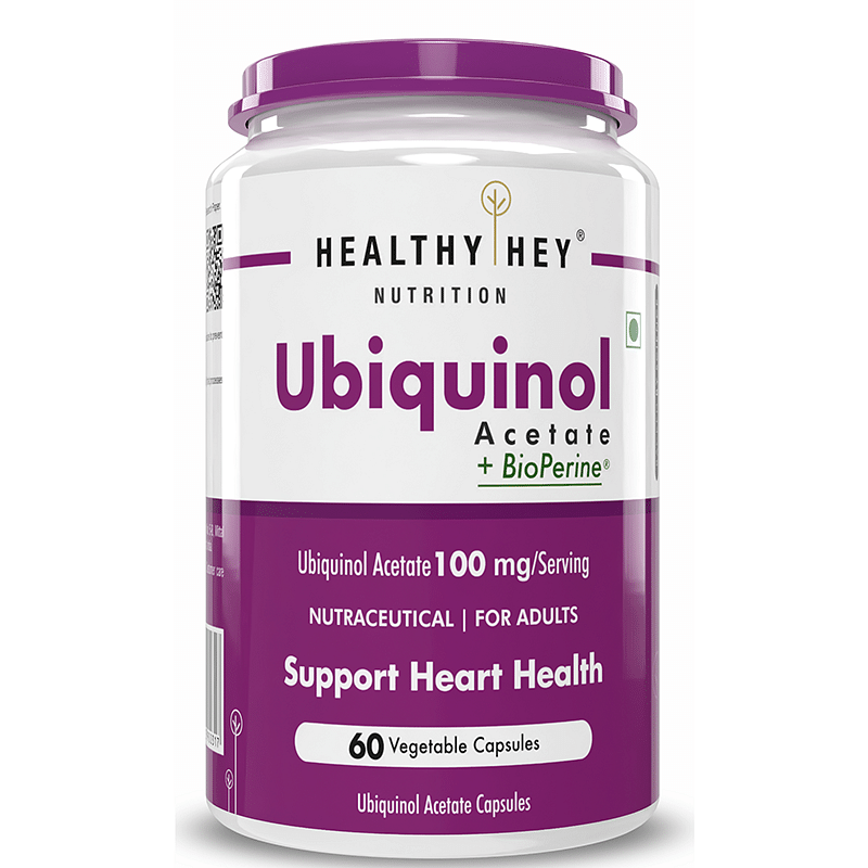 

HealthyHey Nutrition Ubiquinol - Acetate - 100mg (60 Veg Capsules)