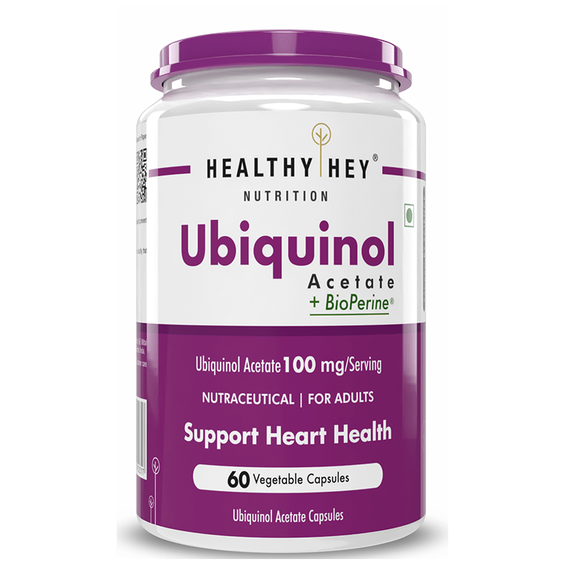 

HealthyHey Nutrition Ubiquinol - Acetate - 100mg (60 Veg Capsules)
