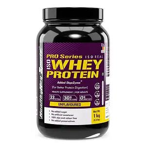 HealthyHey Sports ISO Whey Protein with 90% Protein (Unflavoured, 1 kg)