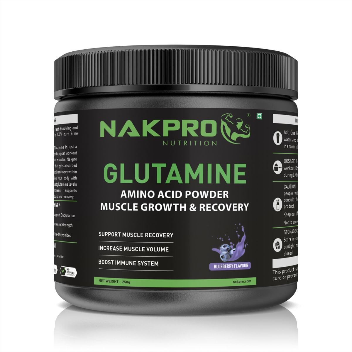 

Nakpro L-Glutamine Powder - JAR | 4g Glutamine Per Serving, 50 Servings | Post Workout Amino Acid Protein Supplement for Muscle Growth and Recovery...