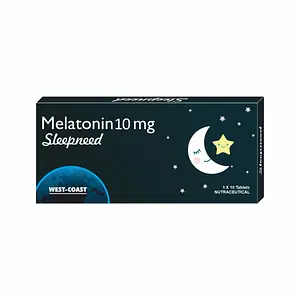 Westcoast Sleepneed Melatonin 10mg | Formulated to Promote Peaceful Sleep | Advanced Sleep Support | Stay Asleep Longer, Easy to Take, Faster Absorption - 10 Tablets (Pack of 2)