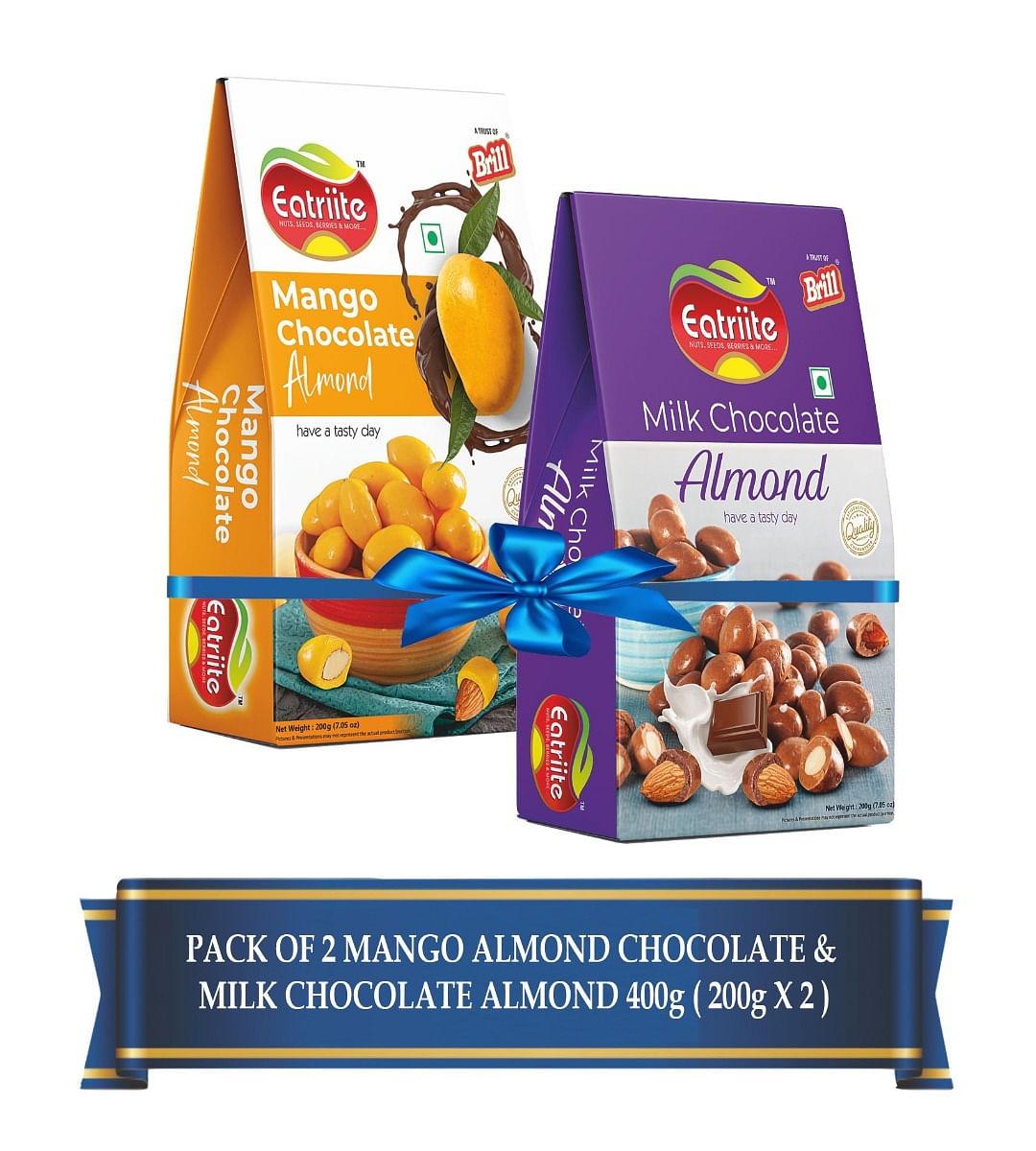 

Eatriite Mango-Chocolate Badam & Milk-Chocolate Coated Badam 400g(200g X2)