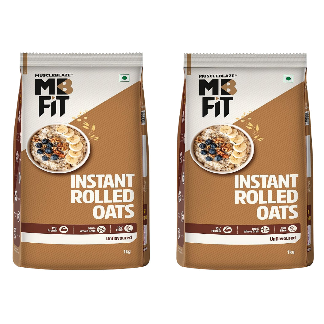 

MuscleBlaze Fit Instant Oats 1 kg, Unflavoured | 12 g Protein, 100% Rolled Oats, High in Protein & Fibre, No Added Sugar, Breakfast Cereals for Wei...