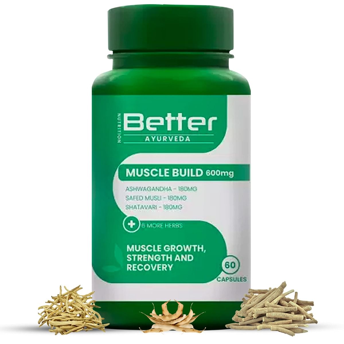 

Better Nutrition Ayurvedic Muscle Build Tablets (60 Capsules) For Women & Men | Muscle Building & Recovery| 100% Ayurvedic & Natural | Ashwagandha ...