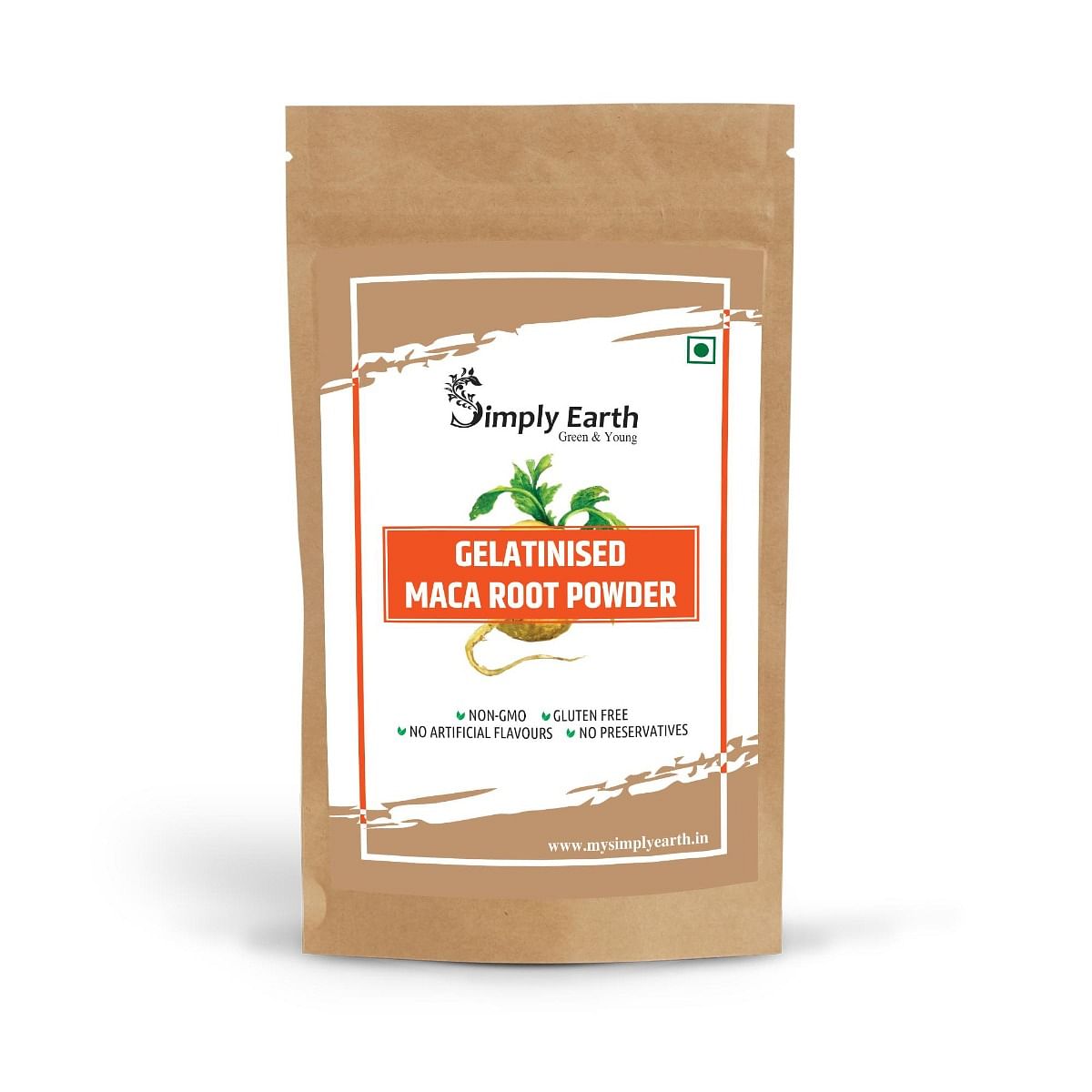 

Simply Earth Gelatinised Peruvian Yellow Maca Root Powder, Organic Herbal Supplement - 75gm