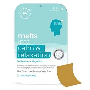 Wellbeing Nutrition Melts Calm & Relaxation | Suntheanine (L-theanine), Magnesium & Chamomile (30 oral strips)