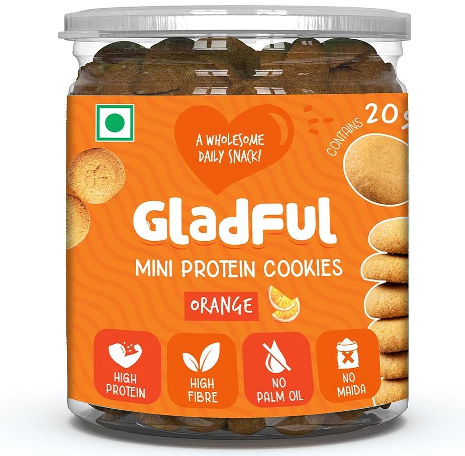 

Gladful Orangey Protein Mini Cookies - 1 Jar - 150 gms