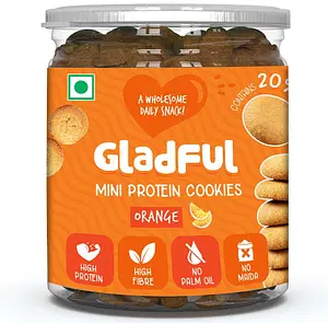 Gladful Orangey Protein Mini Cookies - 1 Jar - 150 gms