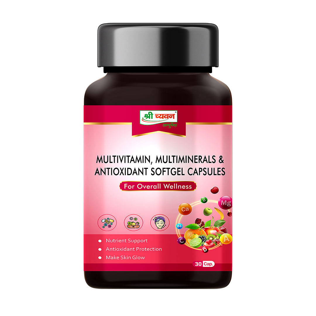 

Shri Chyawan Ayurveda Multivitamin,Multimineral & Antioxidant Softgel Capsule - 30 Capsules |Posses Essential Minerals and Elements|Possess Anti-ox...