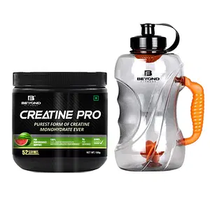 Beyond Fitness Creatine Pro-Supports Muscle Energy And Strength, 3000Mg Pure Creatine Monohydrate, Watermelon, 156Gm With 1.5 Ltr Gallon Bottle