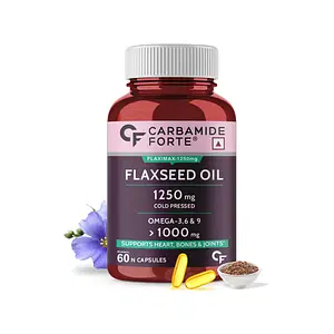 Carbamide Forte Cold Pressed Flaxseed Oil Capsules 1250mg Omega 3 6 9-60 Capsules