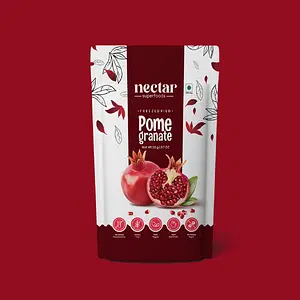 Nectar Superfoods Freeze Dried Pomegranate | No Preservatives, No Added Sugar, Healthy Dried Fruit | 100% Natural, Vegan, Gluten Free Snack for Kids and Adults | 20 gram Pouch | Pack of 4