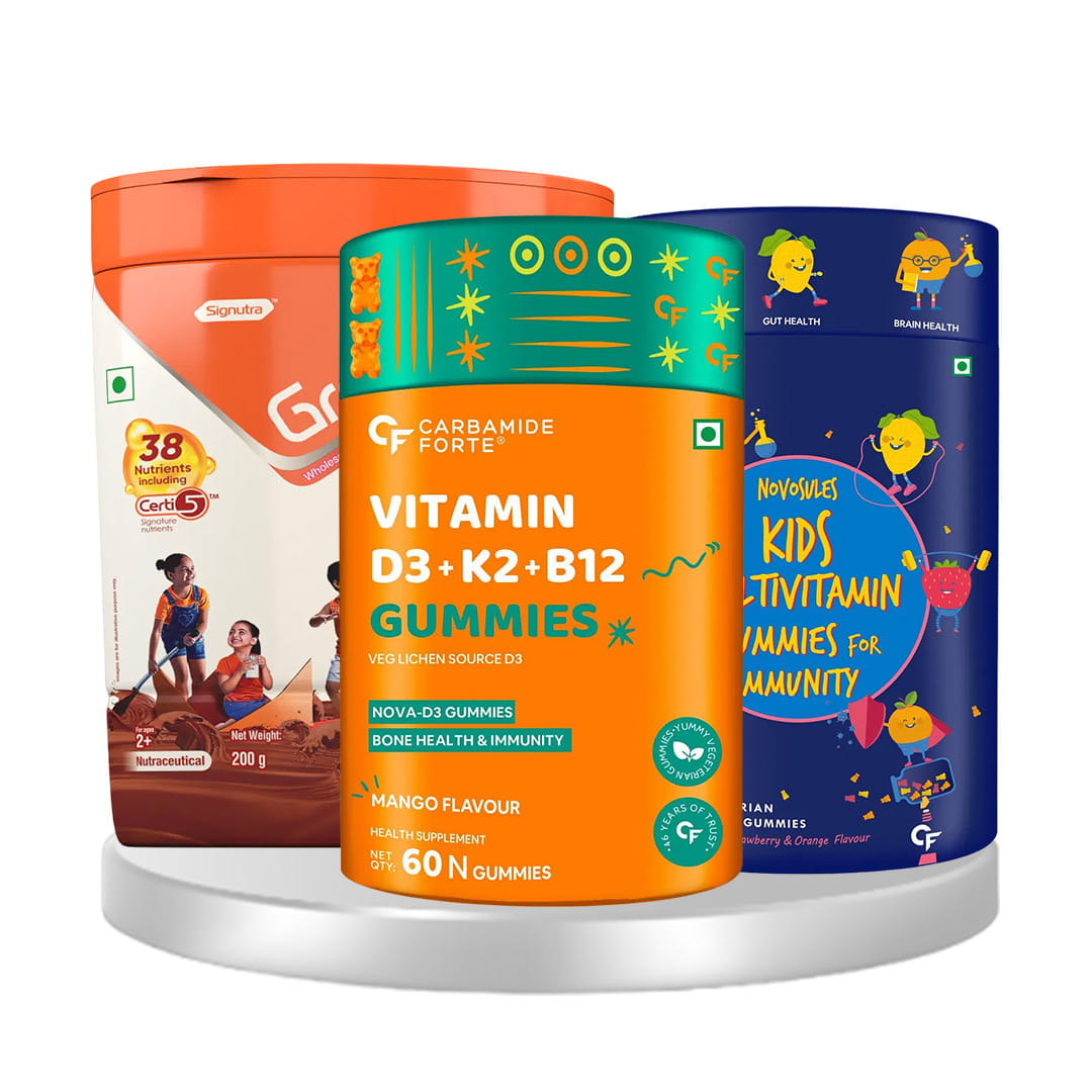 Young & Strong Kids' Essential Pack (Vitamins K2-MK7, D2 , D3, B12 & Many More)
