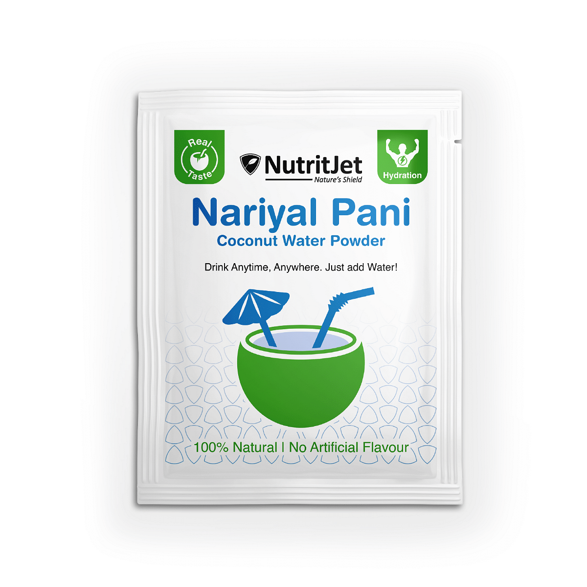 

NutritJet Natural Coconut Water Powder for Hydration and Energy (Pack of 20)