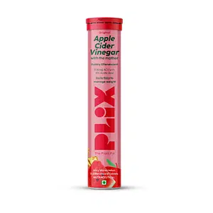 PLIX - THE PLANT FIX Worlds First Apple Cider Vinegar 15 Effervescent Tablets, Pack of 1 (Juicy Watermelon) with vitamin B12 | 100% vegan | No added Sugar | Easy to consume| Gluten Free