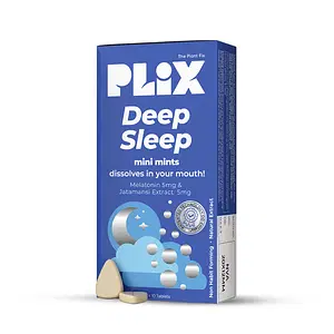 PLIX - THE PLANT FIX Melatonin Deep Sleep Oral Dissolving Mini Mints Effervescent supporting restful sleep | Non Habit Forming | Melatonin & Jatamansi Extracts (5mg) | All Natural |Pack of 1,30 mints