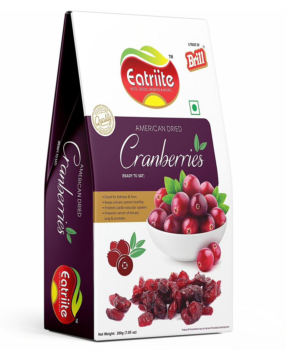 

Eatriite Dried Cranberries | 100% Organic Natural Real Dried Berries | Low Calorie Snack | Premium American Dried Whole Cranberry 200g Pack