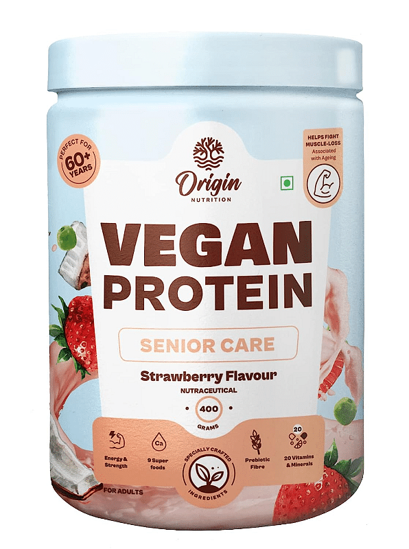 

Origin Nutrition Senior Elder Care Plant Protein Powder | For Healthy Ageing | 20 Vitamins & Minerals | 9 Superfoods Ayurvedic Herbs | Easy to Dige...