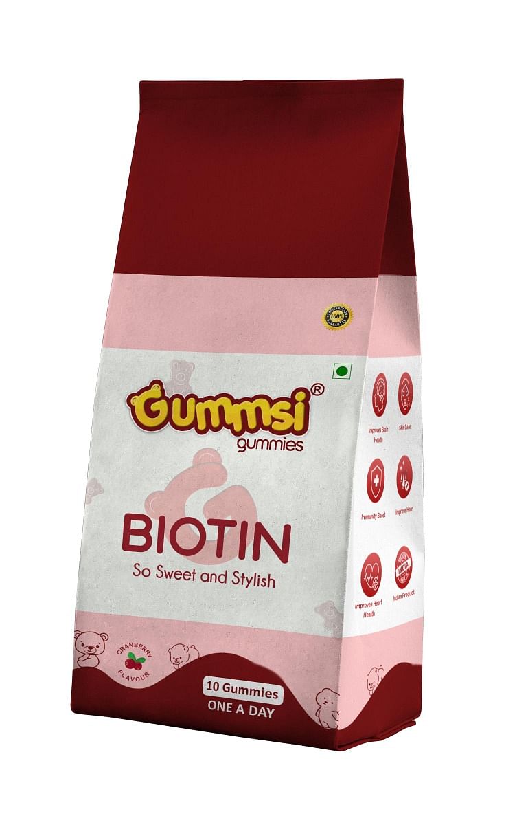 

Gummsi Biotin Hair Gummies | With Biotin, Vitamin A, C, E, Zinc, Fiber & DHT Blocker | For Healthy & Strong Hair | Cranberry Flavour | 100% Vegan &...