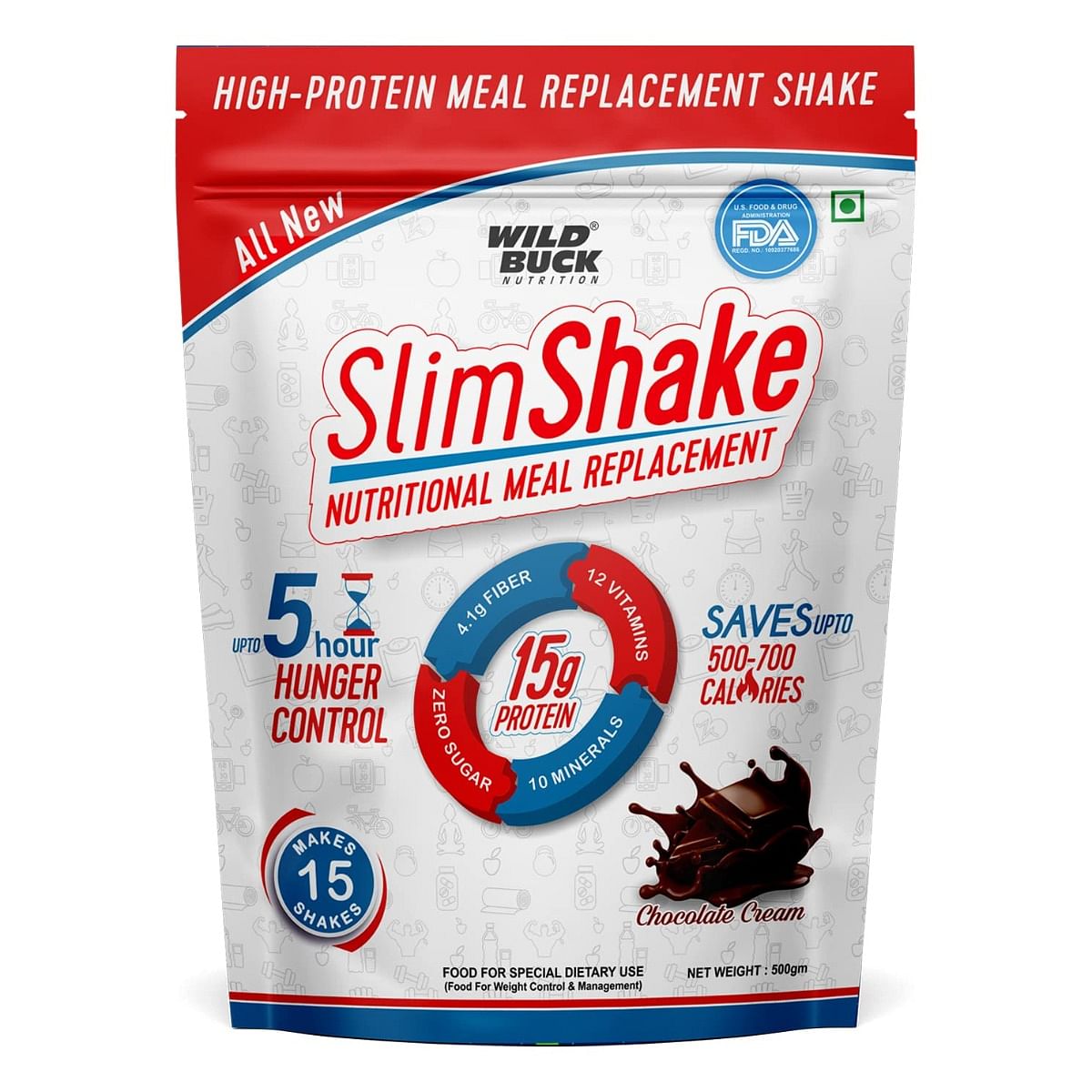 

WILD BUCK SlimShake Meal Replacement Shake, High Protein Weight Loss Shake, Low Carb Protein Blend, Weight Control Protein Shake 15g Protein, 4.1g ...