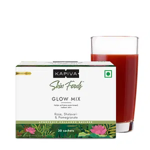 Kapiva Skin Foods Glow Mix | 30 Sachets | Rose Shatavari & Pomegranate | Reduce pigmentation | Fight dark circle