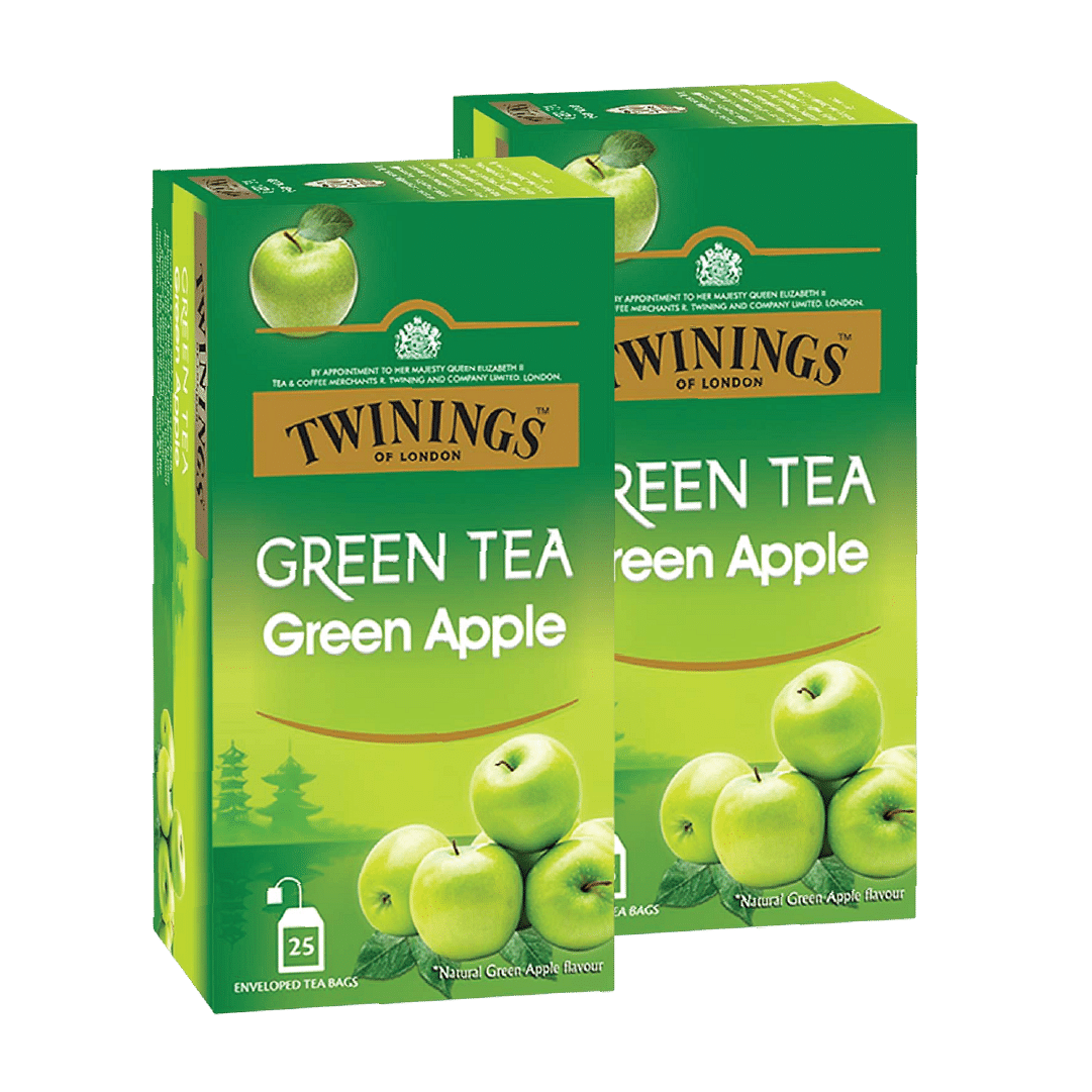 

Twinings Green Tea Green Apple, 25 Teabags, | Pack of 2