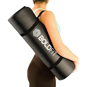 Boldfit Yoga Mats for Women and Men NBR Material with Carrying Strap, Extra Thick Exercise Mats for Workout Yoga Mat for Women for Workout, Yoga, Fitness, Exercise Mat Anti Slip Yoga Mats