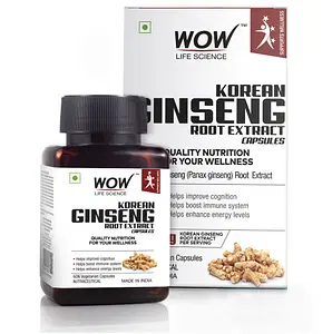 WOW Life Science Korean Ginseng - 60 Capsules - 1000mg