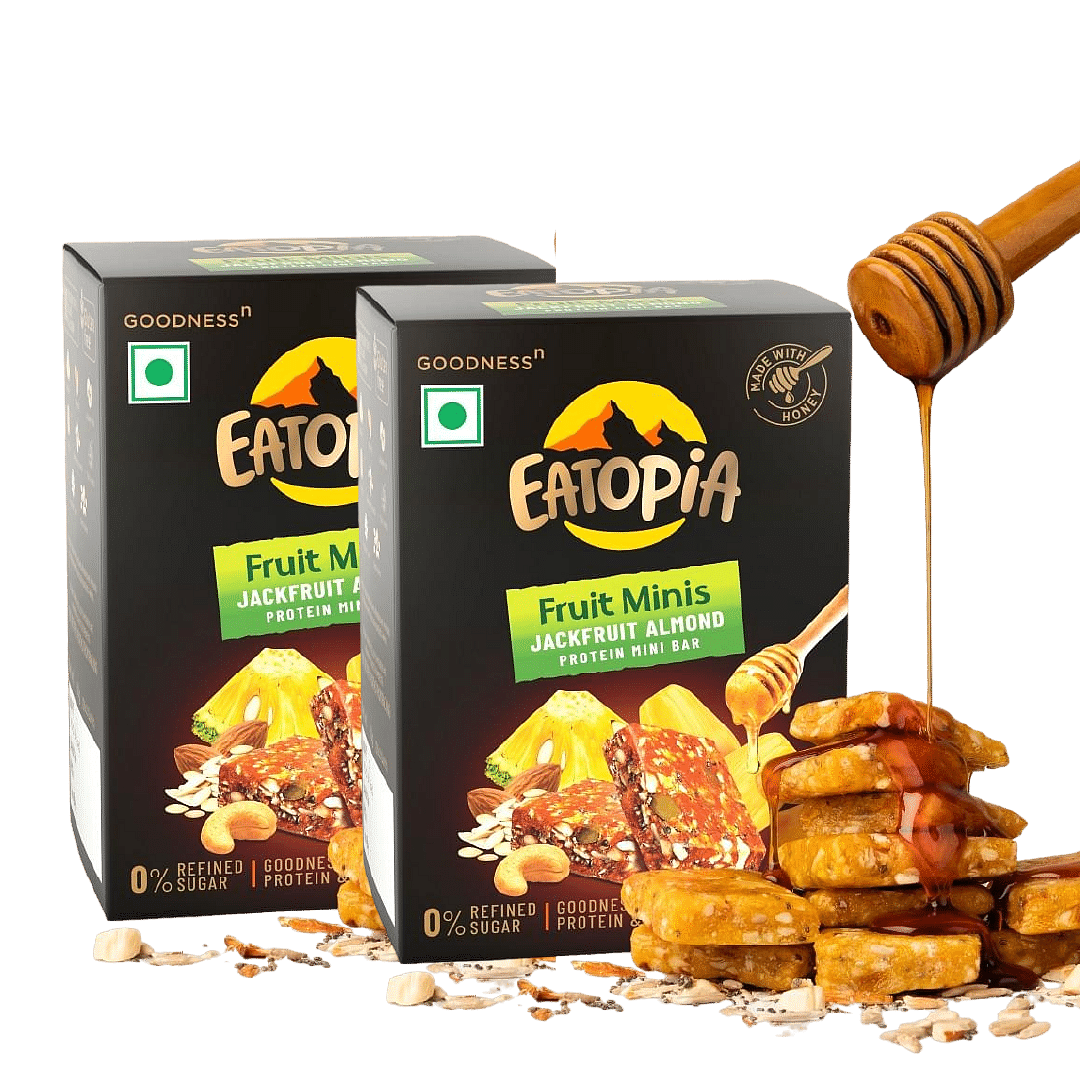 

Eatopia Fruit Minis Dry Fruits Protein Bars with Jackfruit Almonds, Oats & Honey, Nuts & Seeds | Sugar Free Healthy Breakfast Snacks | Natural Ener...