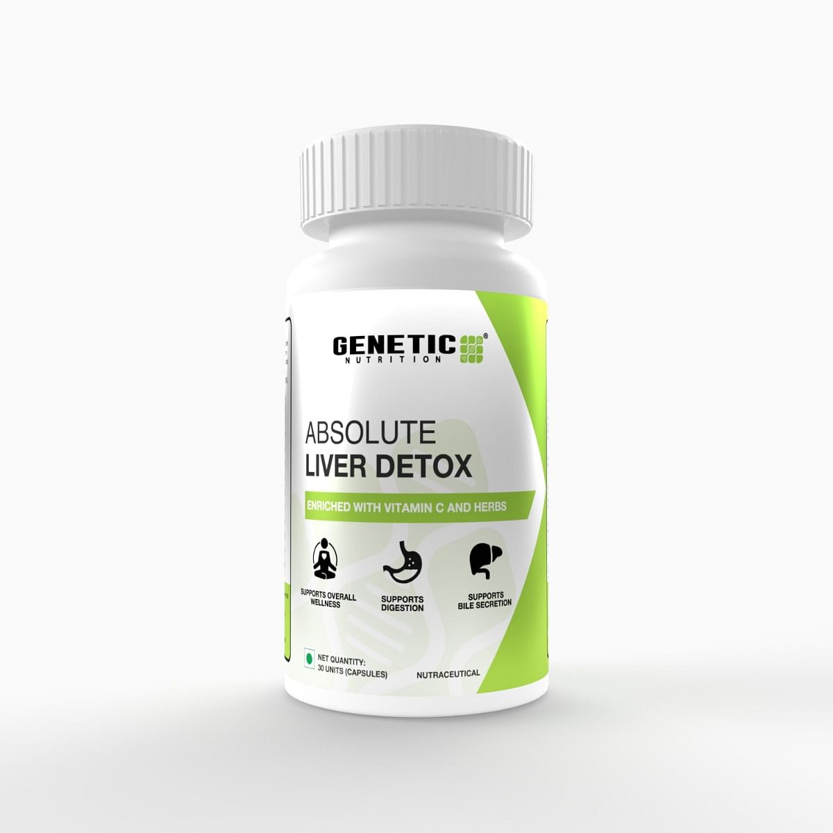 

Genetic Nutrition Absolute Liver Detox Supplement | Liver Detox Supplement which supports Optimal Liver Health and Promotes Detox | 30 Veg Capsules