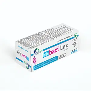 Morepen INTEBACT LAX Prebiotics and Probiotics Supplement for Digestive Health - 4 Sachets - 5 gm each